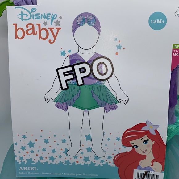 Disney Baby Ariel Infant Toddler Girls 2 Piece Halloween Costume 12-18 Months - Picture 3 of 13
